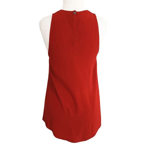 A.L.C Quinn Crochet Blouse Top Red Viscose Blend High Neck Sleeveless Sz 2 - Picture 4 of 6